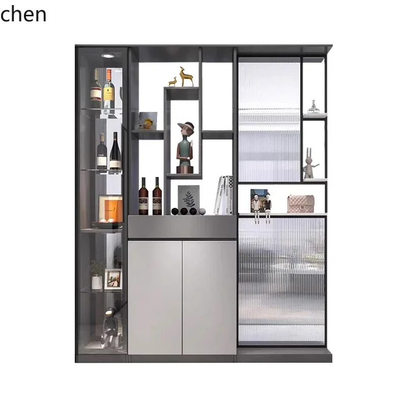 H5.25  Shoe Cabinet Integrated Modern Simple Entry Windscreen Broken  Living Room Wine Cabinet Decorative Cabinet