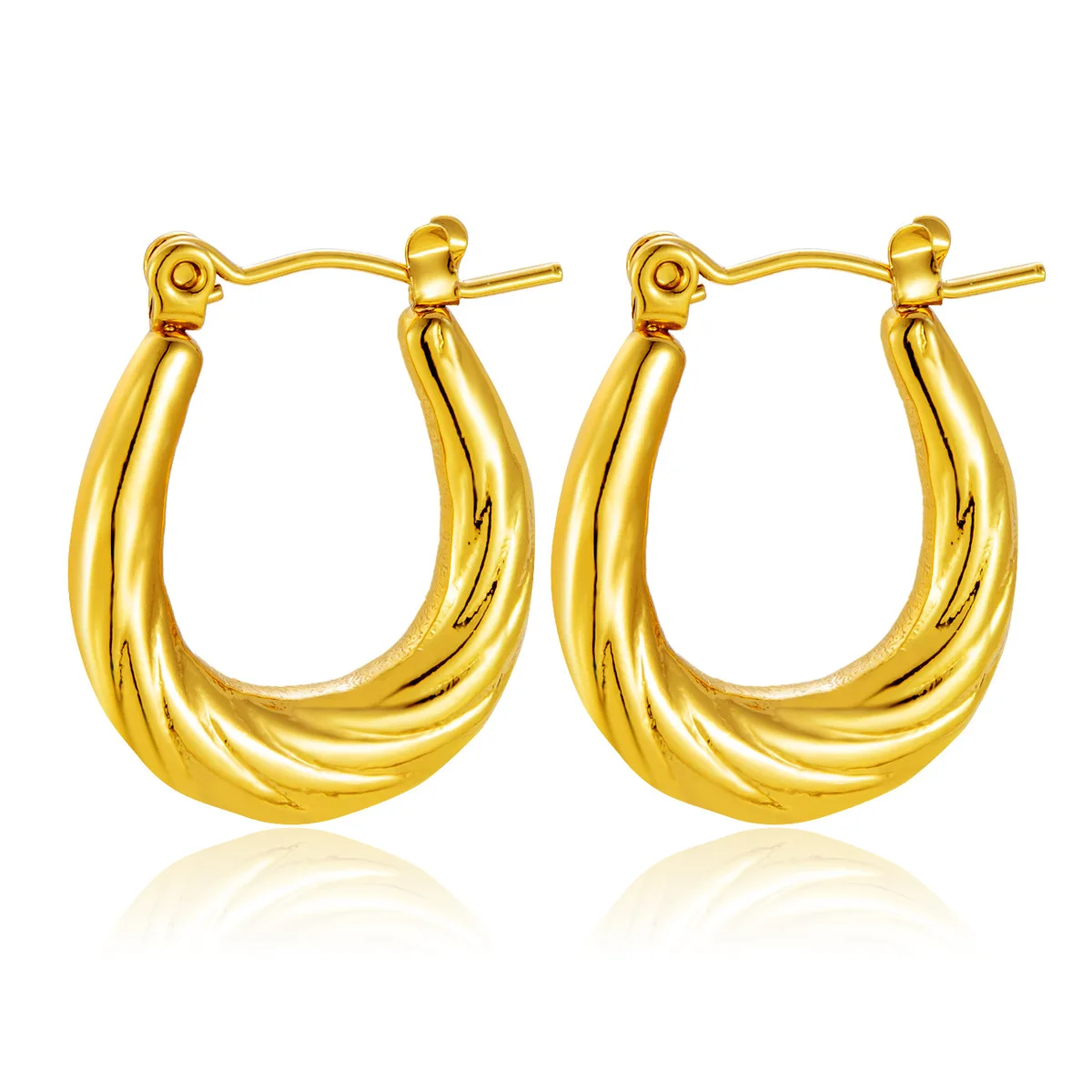 

Позолоченные серьги из нержавеющей стали, масляные яичные серьги, женские модные украшения, серьги-гвоздики ручной работы из титановой стали с цветочным принтом