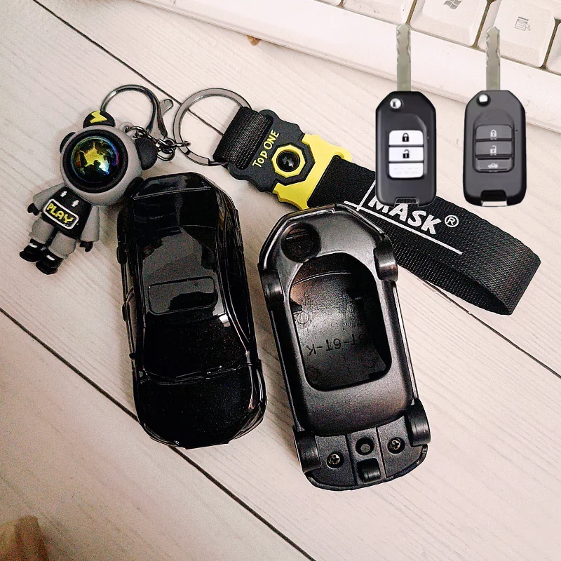 

For Honda Civic Car Model Flip Folding Key Case for Honda Odyssey CR-V XR-V HR-V Vezel Jade Jazz Crider Car Key Cover Holder Fob