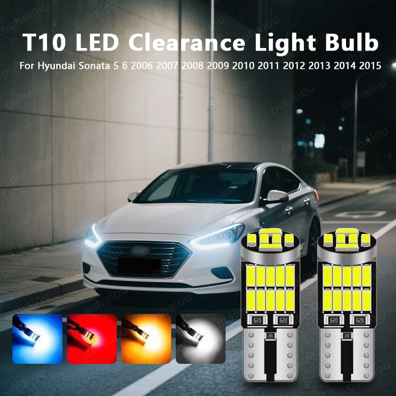

2pcs LED Parking Light T10 W5W Clearance Lamp CANbus For Hyundai Sonata 5 6 2006 2007 2008 2009 2010 2011 2012 2013 2014 2015