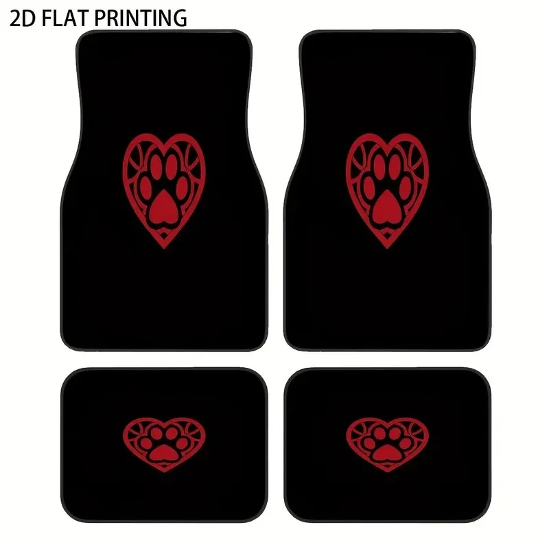4pcs Car Floor Mats With Unique And Personalized Designs, Suitable For All Seasons. These Beautiful Car Additions Enhance The In
