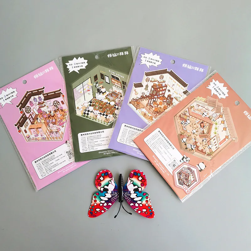 Miniaturowe naklejki krajobrazowe 3D DIY Stress Relief przechowywanie naklejka w stylu chińskim dla dzieci dorosły festiwal prezent zabawka