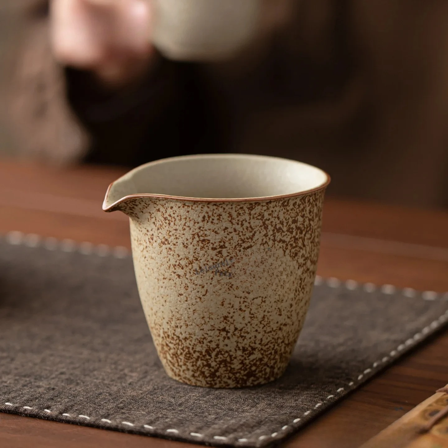 180ml Coarse Pottery Tea Pitcher Pour Tea Cha Hai Dispenser Justice Cup Fair Mug Tableware Craft Supplies With Tea Strainer