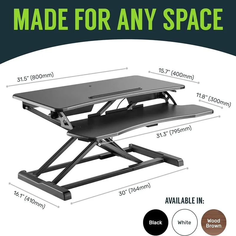 32-Inch Dual Monitor Electric Standing Desk Converter with Removable Keyboard Tray, Height Adjustable Standing Computer Desk for