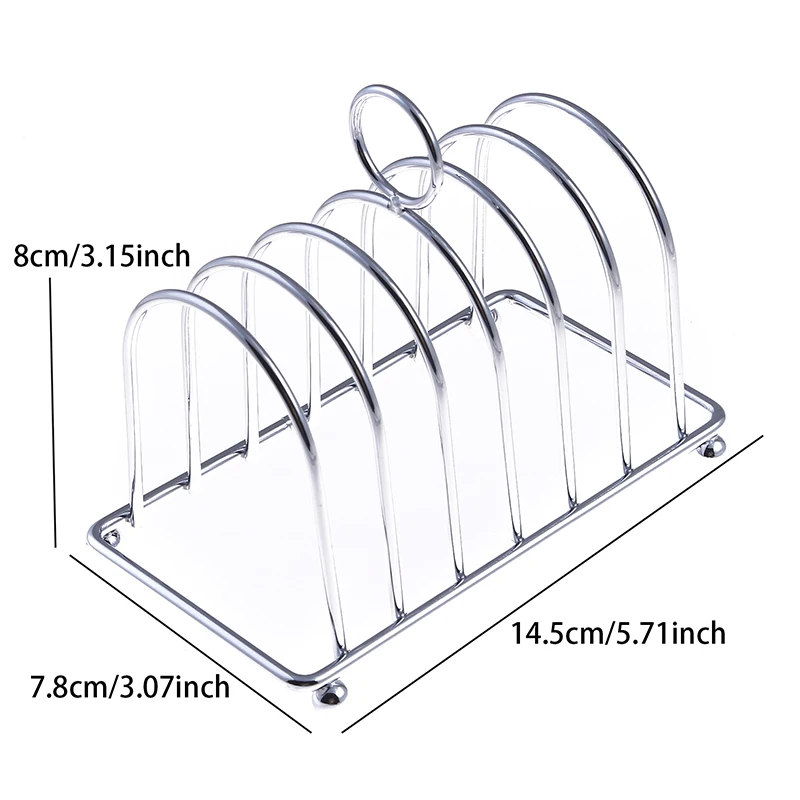 Stainless Steel Toasted Bread Rack Restaurant Home Holder 6 Slices Food Tool Display chen Accessories