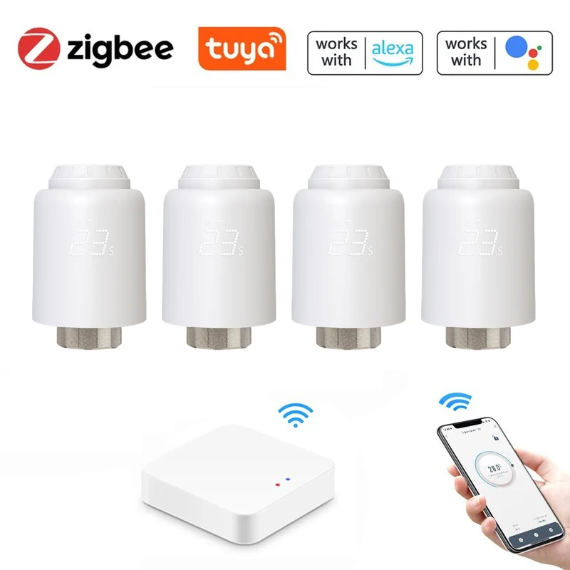 Tuya ZigBee Radiator Actuator Thermostat Smart TRV Thermostatic Valve Temperature Controller Support Alexa Google Home TRV601