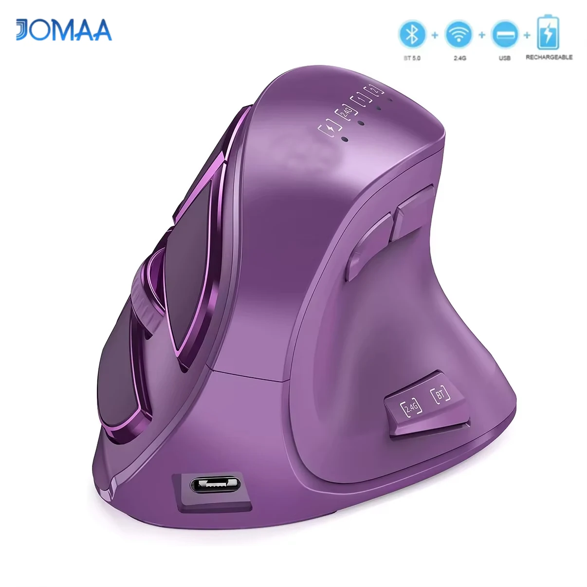 

Jomaa Ergonomic Bluetooth Mouse Wireless Vertical Mouse Rechargeable Optical Mice for Multi-Purpose Compatible Apple Computers
