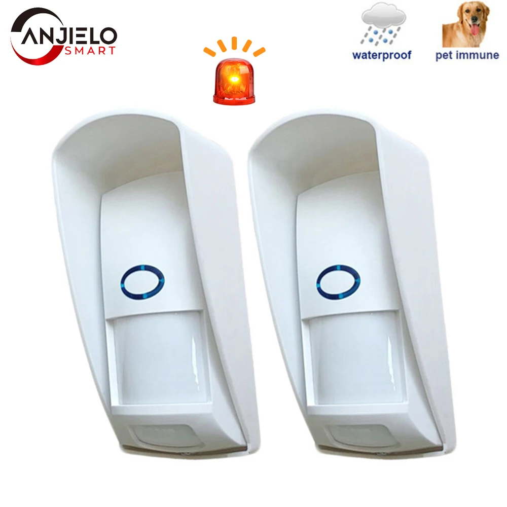 PIR Sensor Infrared Motion Detector Waterproof 433Mhz Siren Outdoor Wireless Home Security Wireless Anti-Theft Alarm Detector