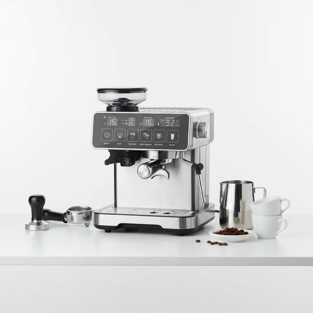 

Italian Design Fully Automatic Commercial Espresso Coffee Maker Touch Screen Control Dual Pump Boiler System Stainless Steel