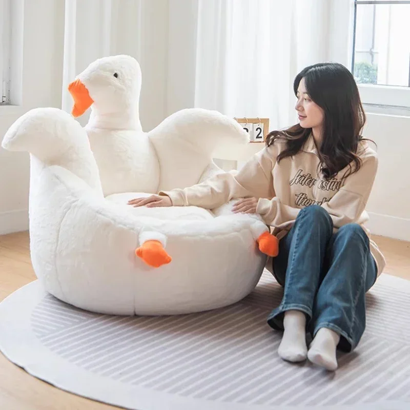 Children's Lazy Sofa Beanbags Puff Exterior Kawaii Newborn Photography Sofa Single Round Pouffe Chambre Living Room Furniture