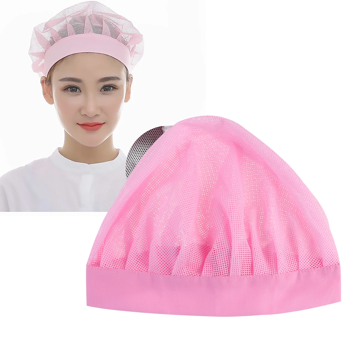 

Hair Loss Prevention Net Hat Cotton Breathable Bonnet Wide Brim Elastic Cap Dustproof Sanitary Beauty Spa Chemo for Women