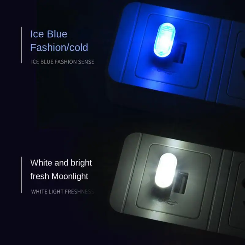 USB Car Mini LED Atmosphere Lights Car Interior Neon Decorative Lamp Emergency Lighting Universal PC Portable Plug and Play