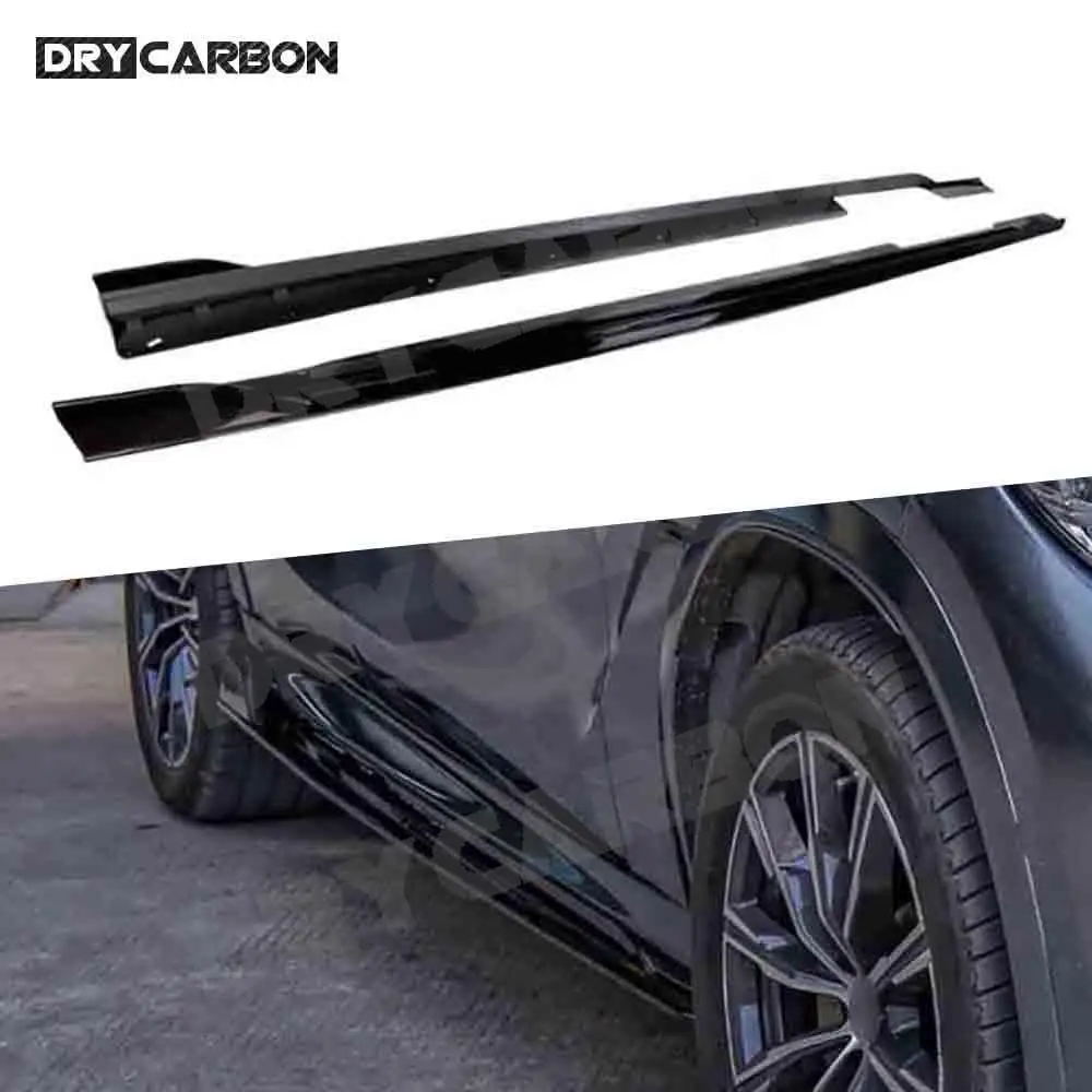 

Carbon Fiber Side Skirt Rocker Panels Body Kit Extension for BMW X6 G06 M Sport 2020 2021 2022 ABS Black Car Accessories