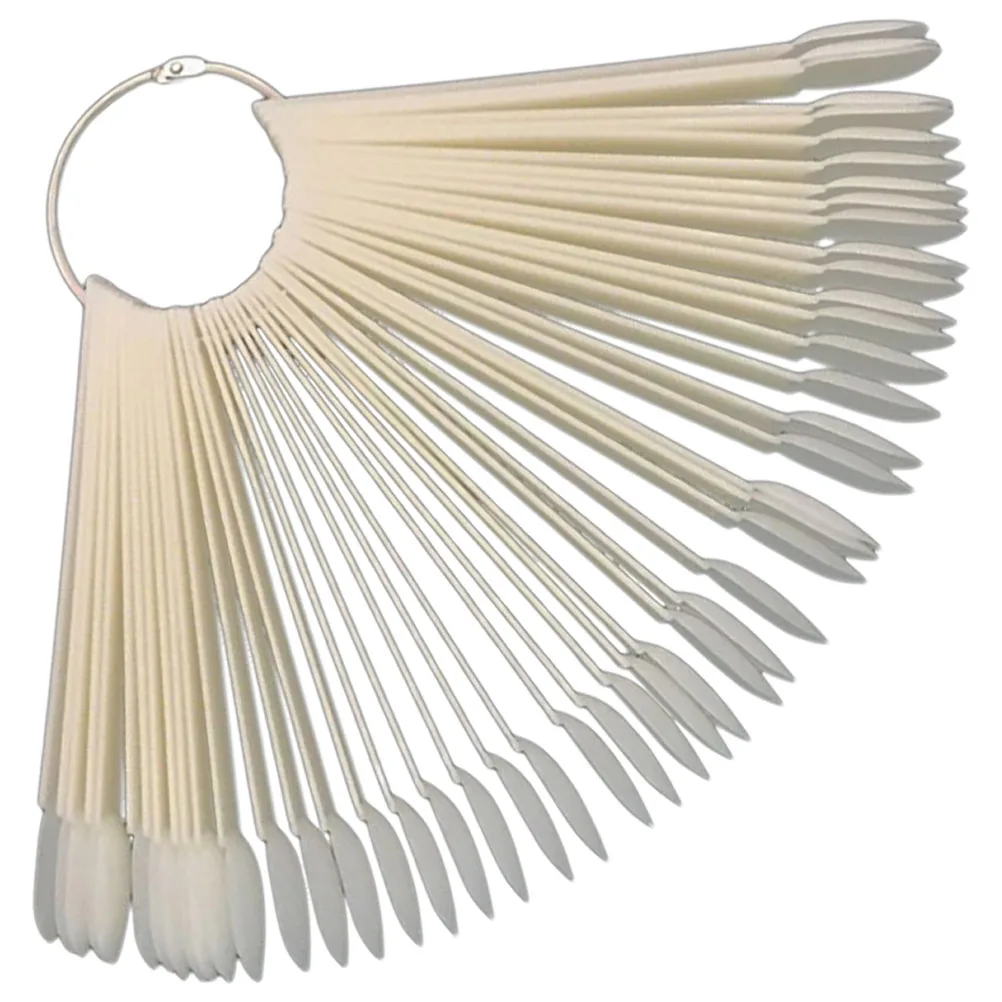 

50 Pcs Nail Art Supplies Color Card Tips for Manicure Practice Sticks Colour Display Supply White Nails