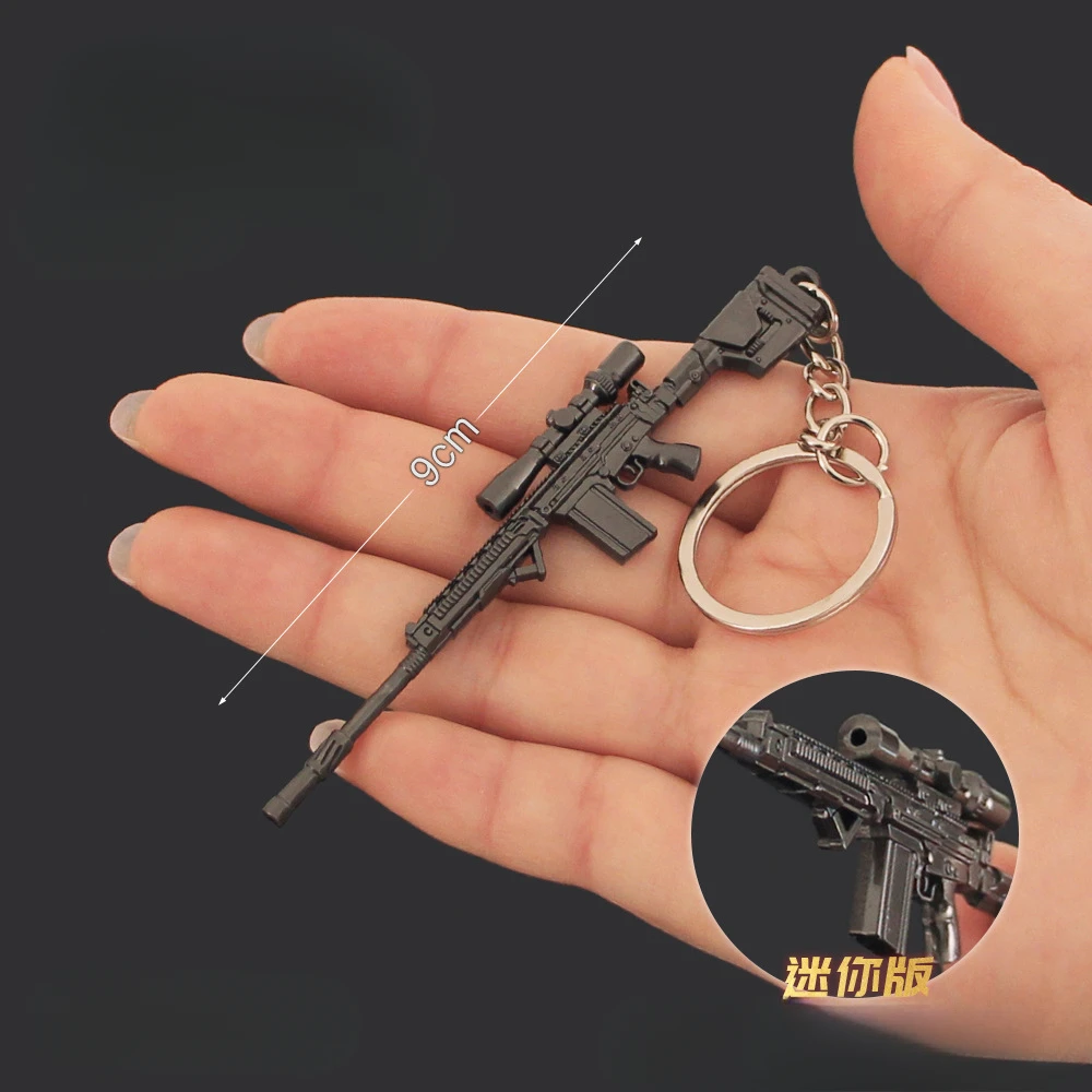 9 センチメートルアリーナブレイクアウトガンミニ FAL アサルトモデル合金ペンダントキーホルダー小道具武器コレクション誕生日プレゼントアクセサリーおもちゃ男の子