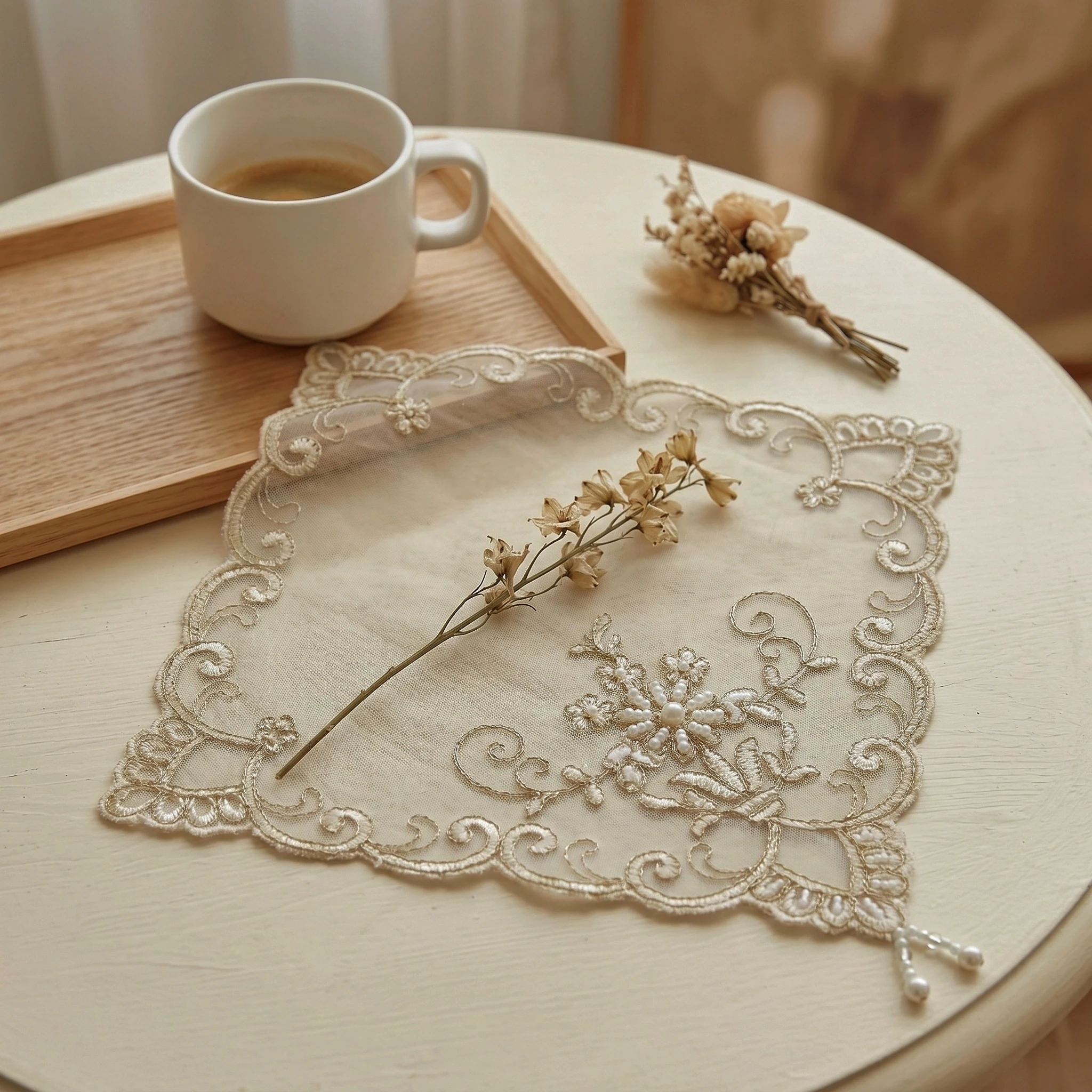 Placemats Dining Table Set Of 4 Luxury Clear Vintage Lace Placemats Geometric Tablecloth Embroidered Linen Dressing Table Cover