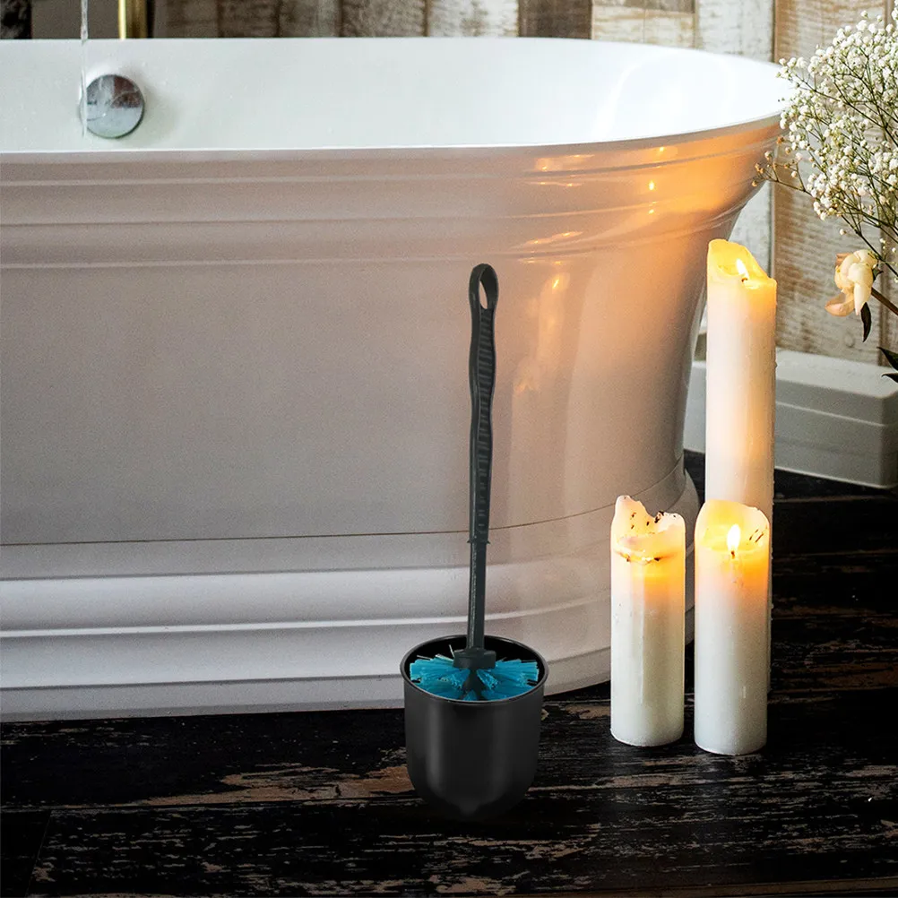 

4Pcs Round Toilet Brush Holder Stable Base Anti-Fouling Bathroom Cleaning Tool Toilet Bowl Brush Cup Home Hotel Use Black