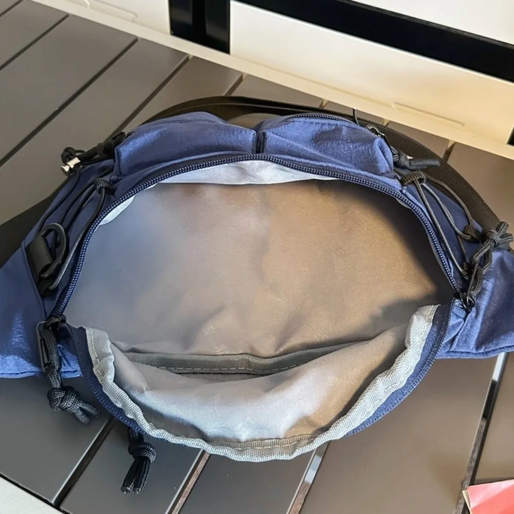 

Zipper Nylon Men Waist Bag Y2k Adjustable Strap Multi-pocket Chest Bag Multi Functional Crossbody Bag Sports Fanny Pack Outdoor