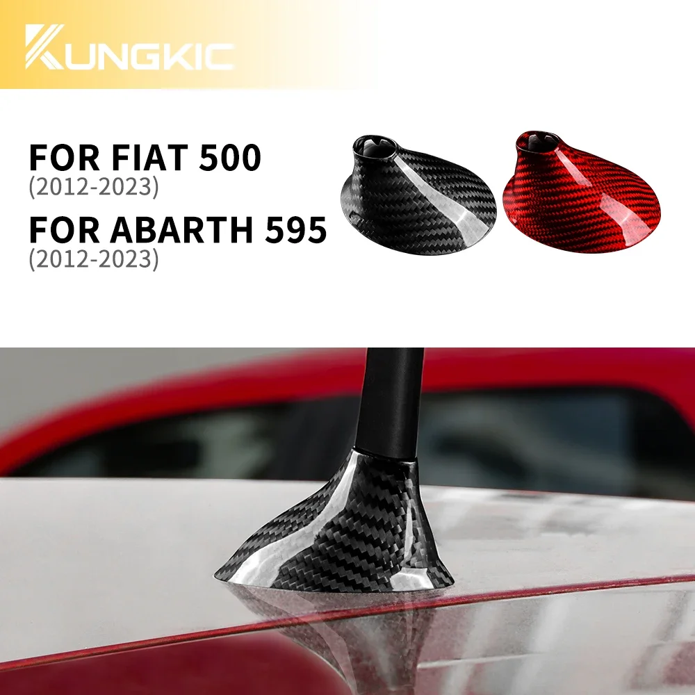 For Fiat 500 Abarth 595 2012 2013 2014 2015 2016 2017 2018 2019 2020 2021 2022 2023 Real Hard Carbon Fiber Antenna Shark Fin