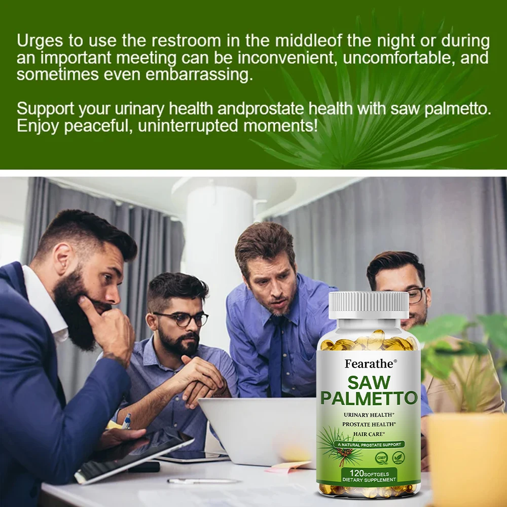 Saw Palmetto Prostate Support Supplement - Men\'s Prostate Health, Prevent Hair Loss, Relieve Frequent Urinary Incontinence