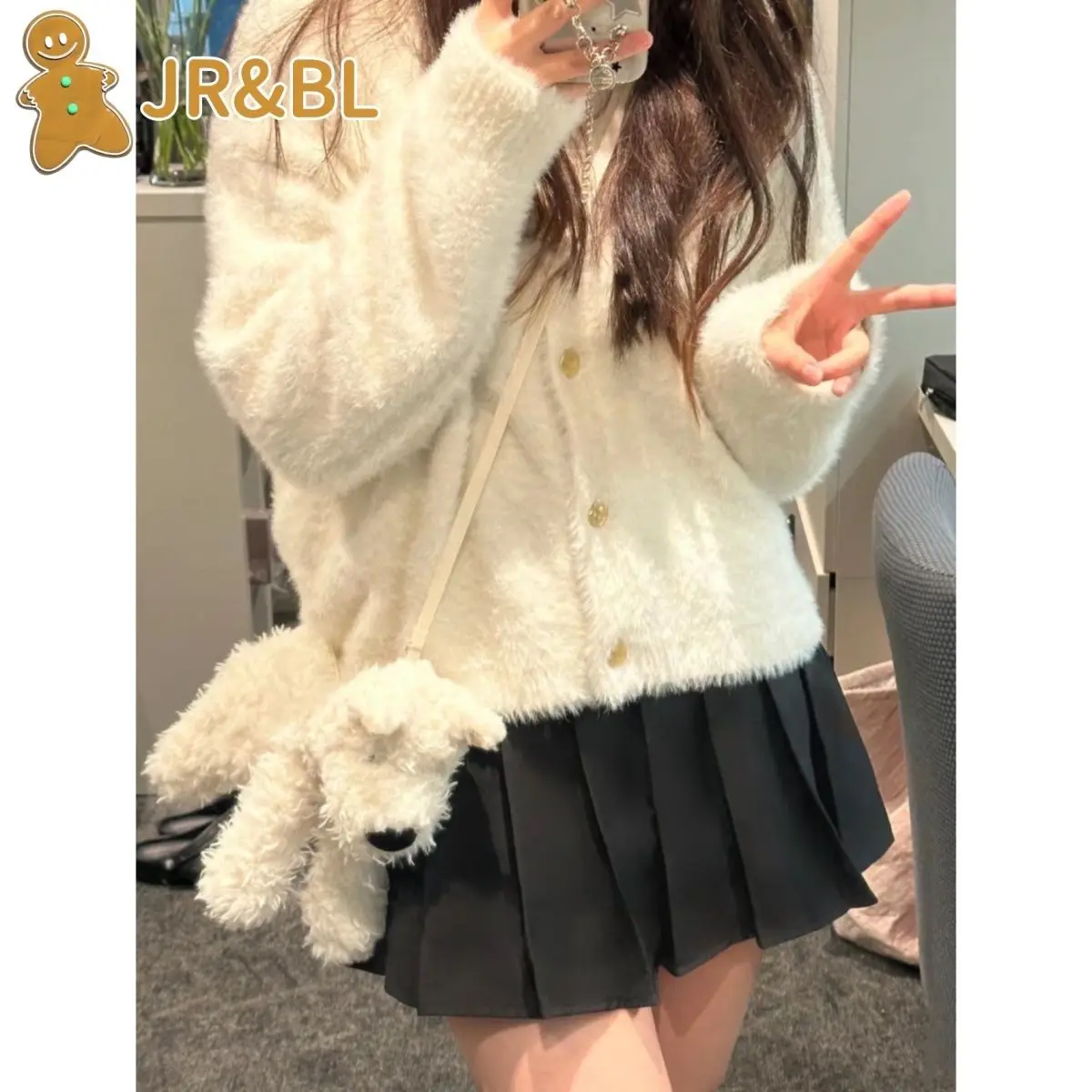 Dog Crossbody Bag Plush Doll Cartoon White JK Lolita Japanese Shoulder Bag Purses and Handbags Designer Bag Cool Fashion Purse