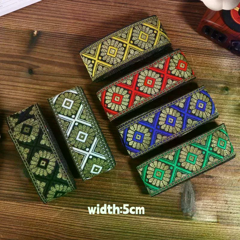 

7Meters*5CM Vintage Ethnic Embroidery Ribbon Boho Lace Trim DIY Clothes Bag Accessories Embroidered Fabric