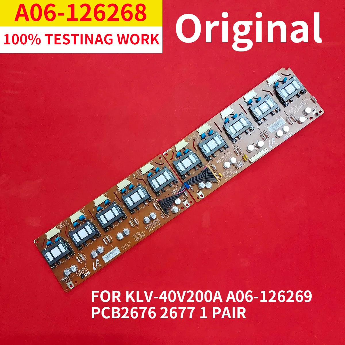 100% testinag work for Sony KLV-40V200A High Voltage Board PCB2676 / 2677 A06-126268 A06-126269