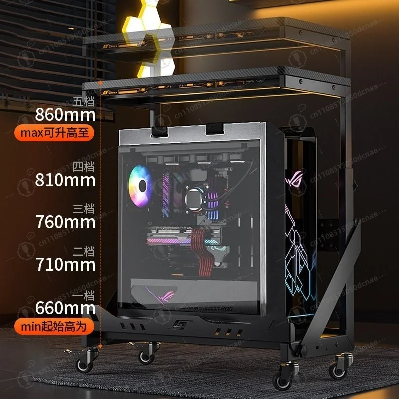 Adjustable Computer Tower Stand Mobile CPU Case Holder Rolling PC Stand with Wheels for Desktop