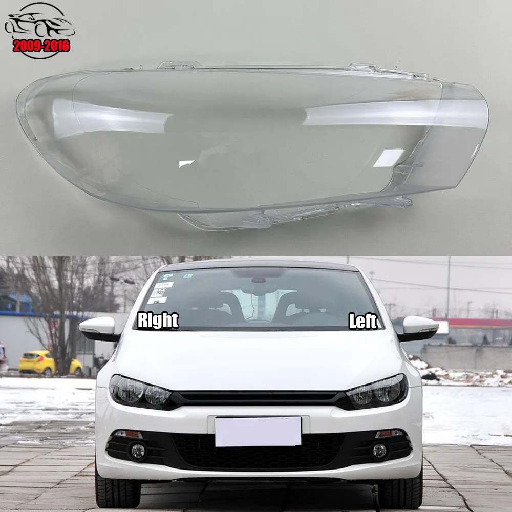 

For Volkswagen VW Scirocco 2009~2016 Headlight Cover PC Material Headlamp Shell Transparent Lampshade Glass Lens Case Light Caps