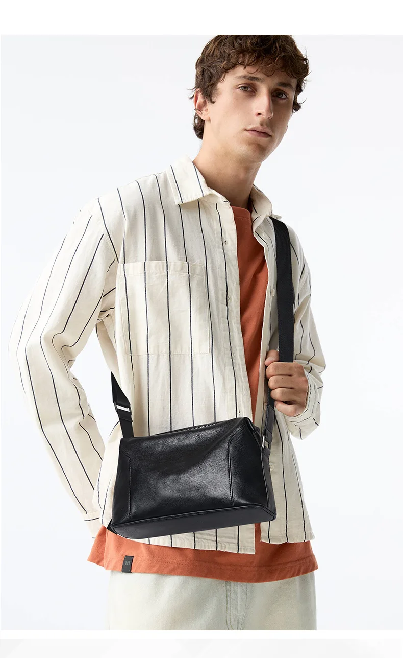 

Мужская сумка через плечо из воловьей кожи, мужской квадратный дорожный рюкзак большой вместимости на одно плечо для отдыха и поездок на работу