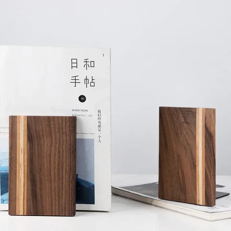 حامل كتب على شكل حرف L، منظم مكتب، حامل كتب سطح المكتب، قرطاسية مدرسية، ملحقات مكتبية، خشب طبيعي، قطعة واحدة #5