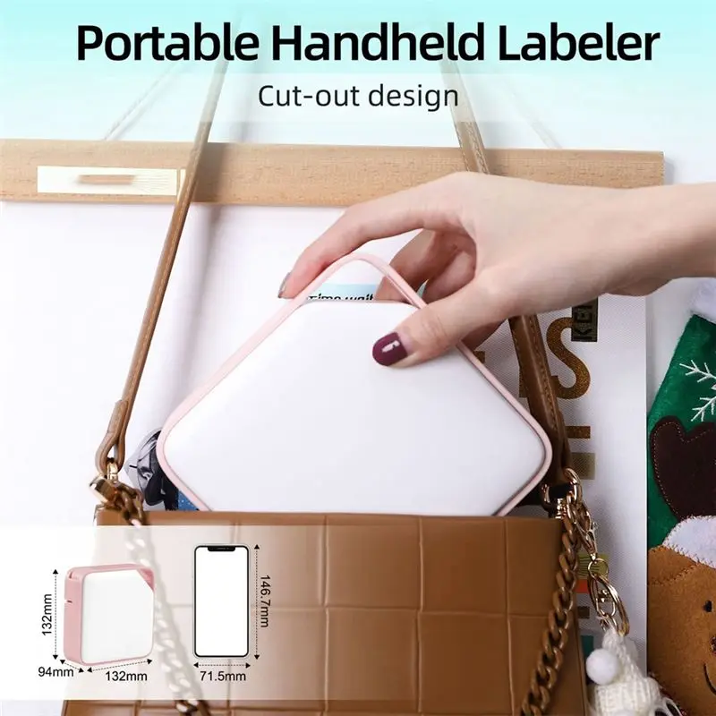 

【Счастливчик】 Этикетки, Bluetooth-изготовитель этикеток D1600, устройство для изготовления этикеток с 4-цветной лентой, для домашнего офиса, школы, перезаряжаемый принтер B