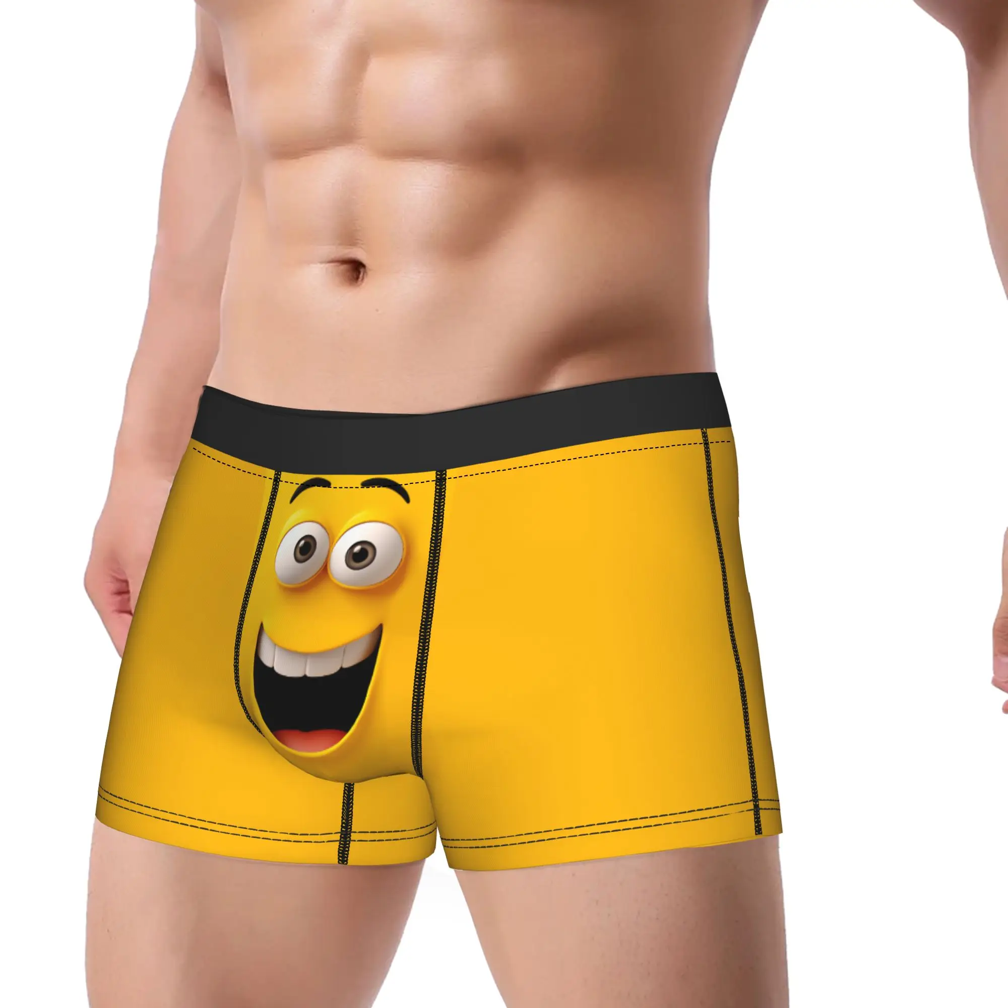 Happy Cartoon Face Meme Underwear  Man Boxer Brief Comfortable Trunk Quality Design Large Size Underpants