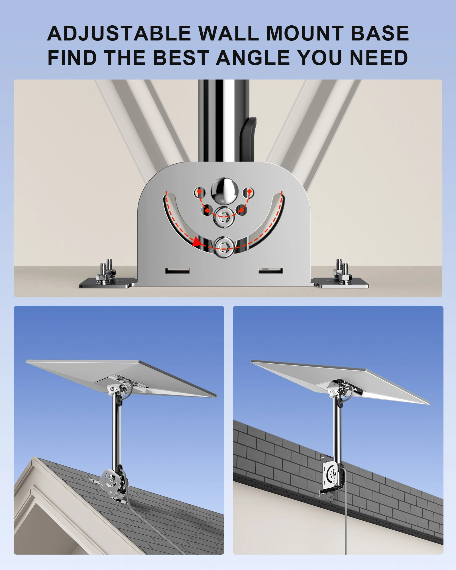 Supporto Da Parete Lungo Per Starlink Gen 3 – Montaggio A Parete O Tetto Con Adattatore Per Palo E Viti Incluse