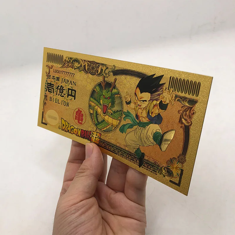 Anime Dragon Ball Z Manga Goku Vegeta Figure Collection Gold Commemorative Banknote Peripherals Toys Best Gifts