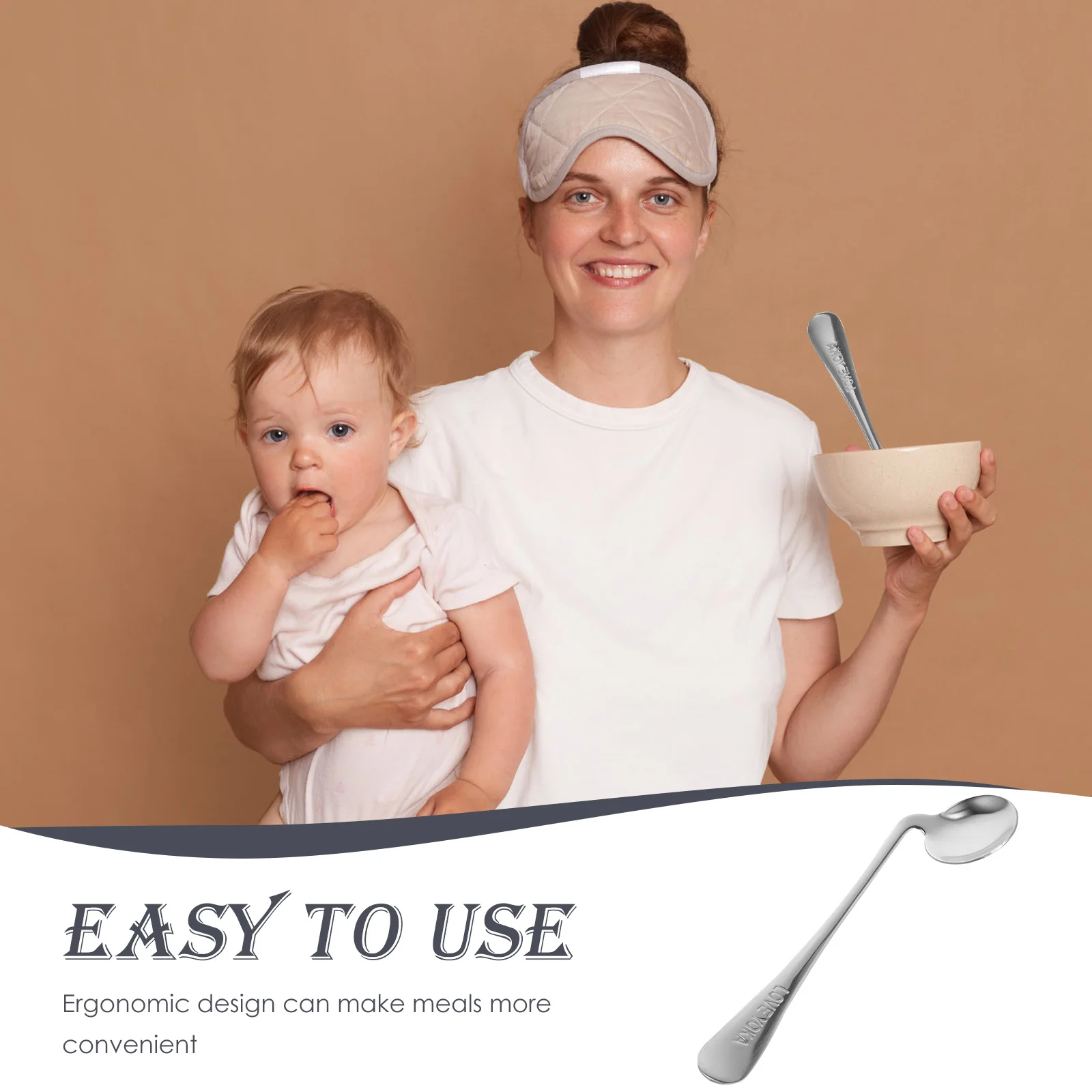 

Stainless Steel Angled Spoon Curved Self-Feeding Utensil for Elderly Patients Hospital Use Ergonomic Lightweight Metal Spoon Aid