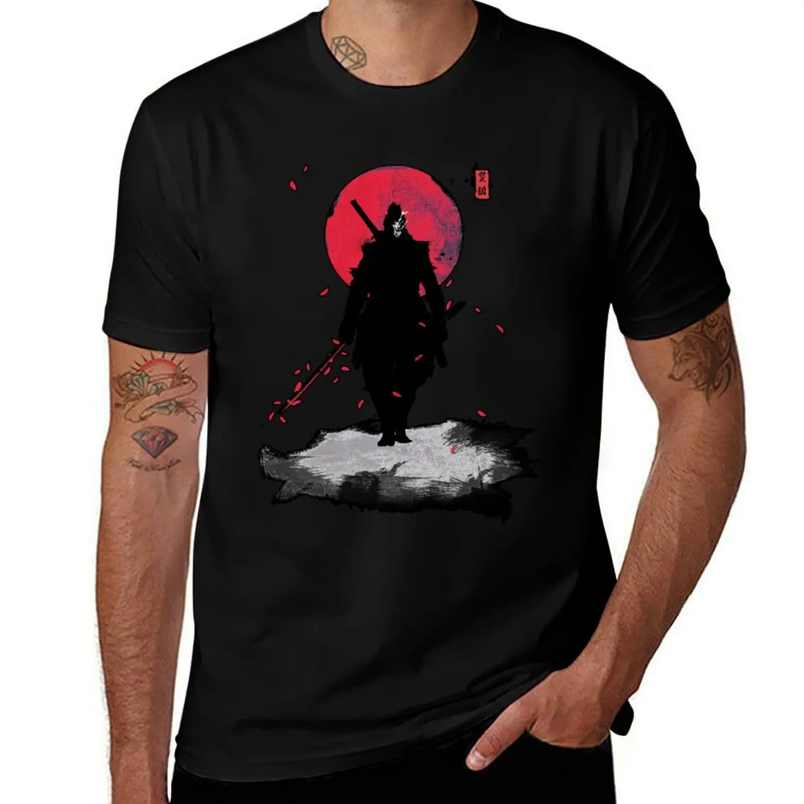 One Armed Wolf T-Shirt t shirts for man cotton T-Shirt