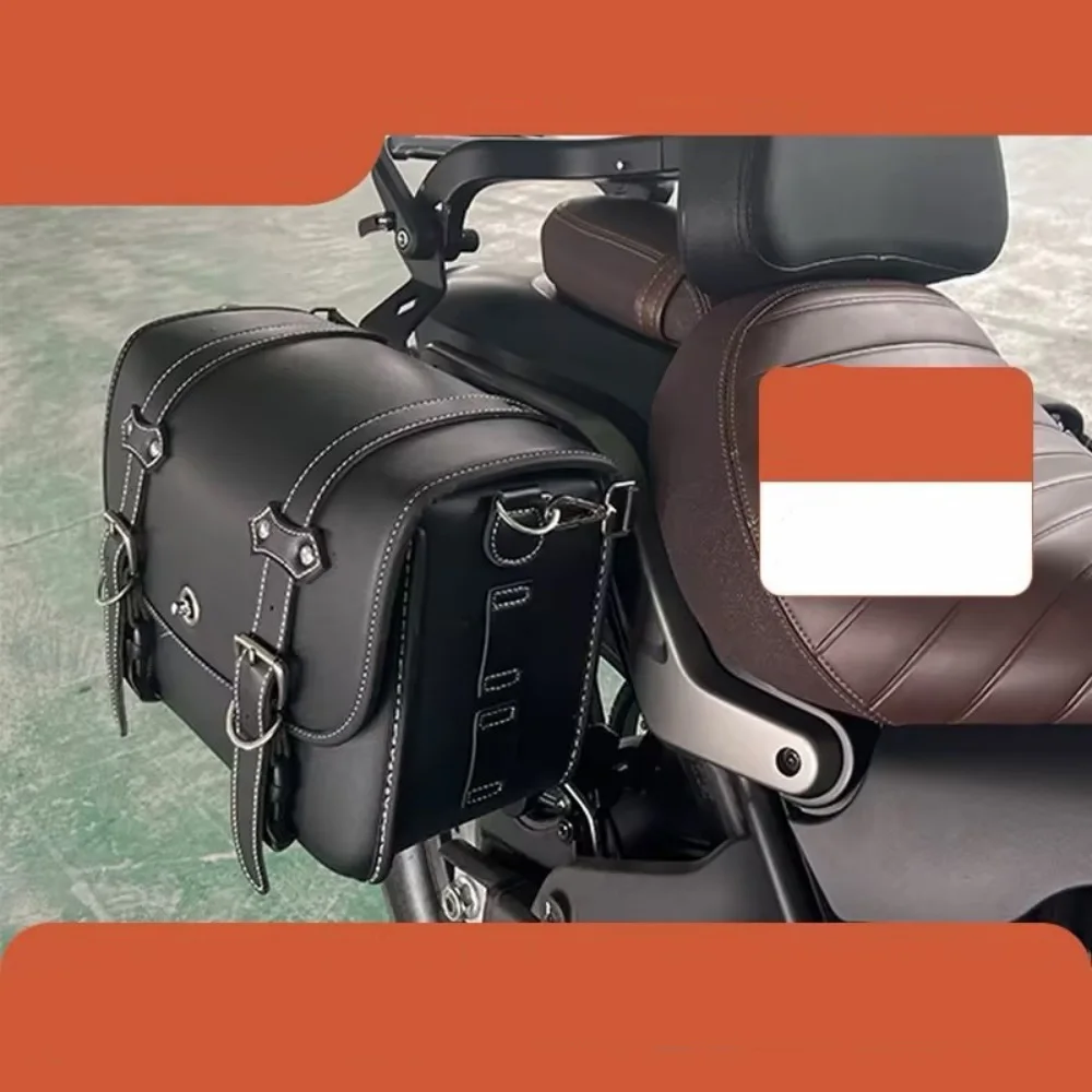 Side Saddlebag with Mount Bracket for QJMOTOR SRV 600 ST Motorcycle Waterproof Travel Side Bag Support Rack Mod Accessories