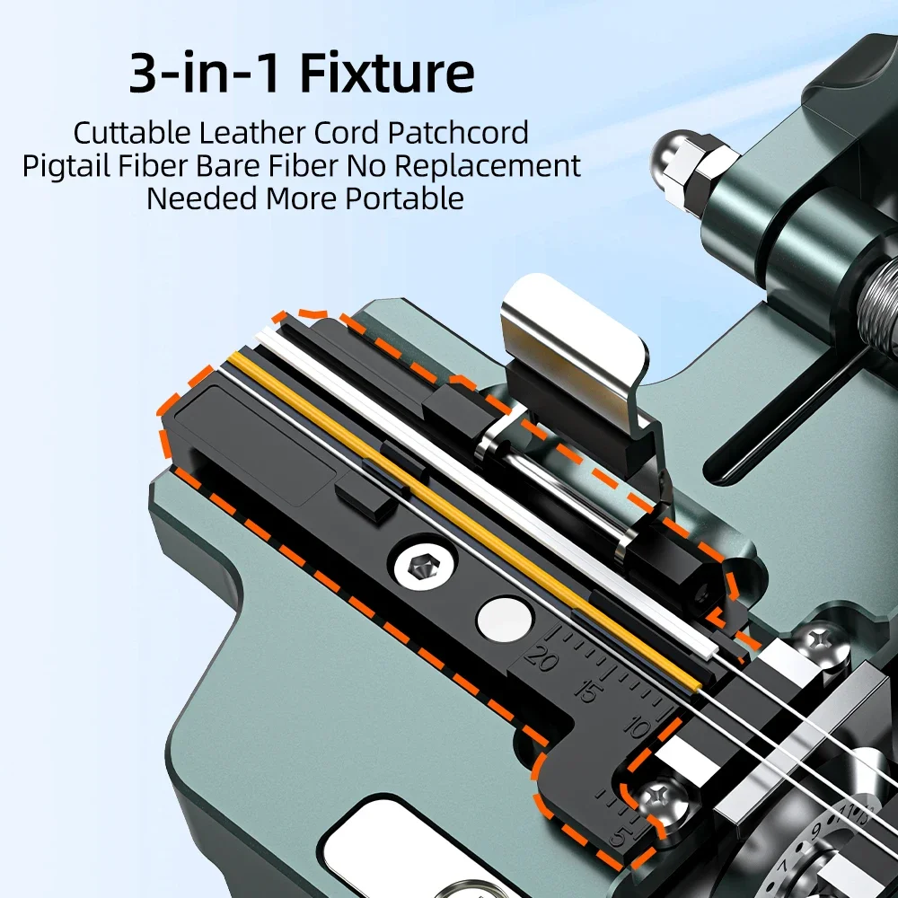 Tumtec-A9 + Optical Fiber Cutter, High Precision Fiber Cleaver with Scrap Box, 50000 Lifes, Fiber Optic Cleaver, Cutting Knife