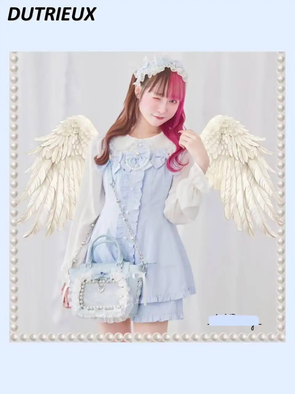 ฤดูใบไม้ผลิฤดูร้อน Mine ลูกไม้สีจับคู่เสื้อตุ๊กตาลูกปัดหวาน Bow Tops และ Ruffle กางเกงขาสั้น 2 ชิ้นชุดสตรีชุด