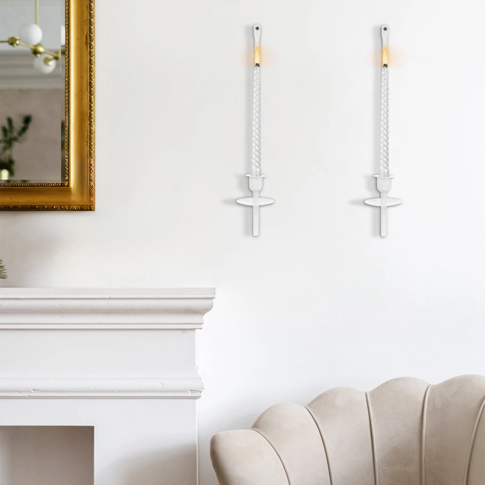 

2 Pcs Wall Hanging Holder Farmhouse Sconce Decorative Stand Decorate Entryway Fireplace Sconces Wrought Iron Lighting
