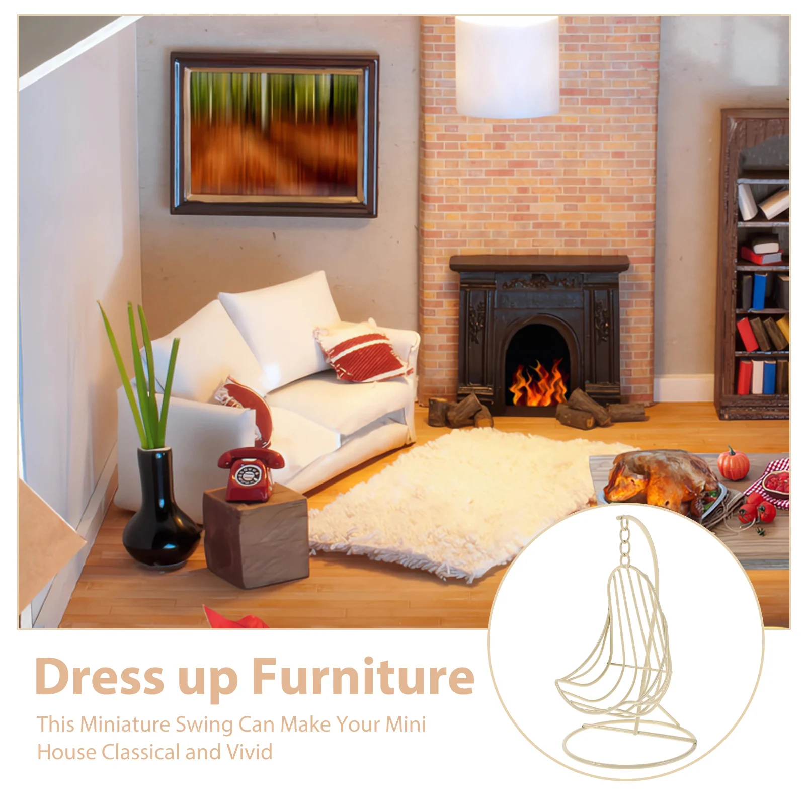 2 stuks miniatuur hangstoel veelzijdige decoratie poppenhuis terrasmeubilair realistisch vakmanschap uniek ontwerp