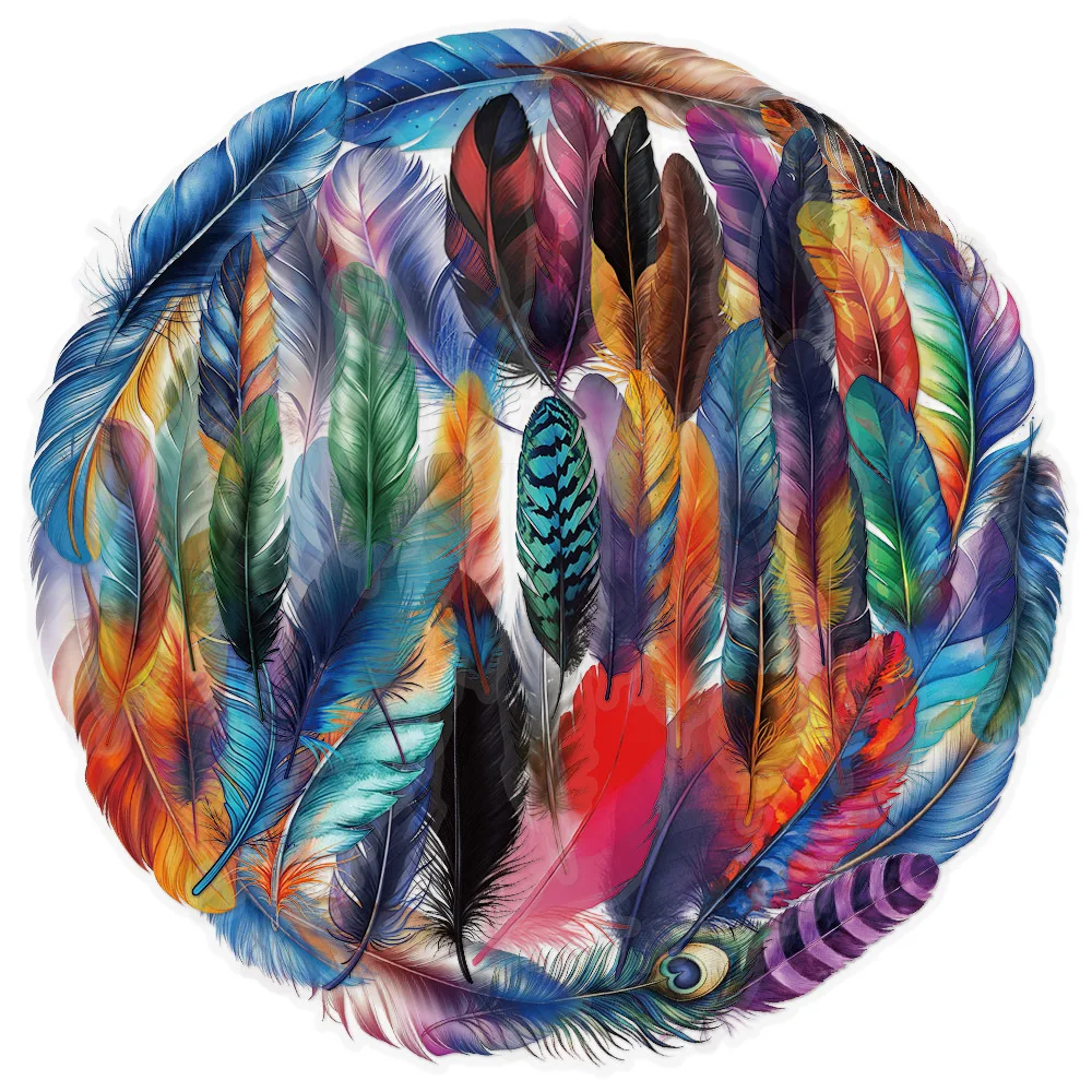 10/50Pcs Retro Colored Feather Graffiti Sticker PET Waterproof Decoration Laptop Scrapbook Stationery Helmet Children's Toy Gift