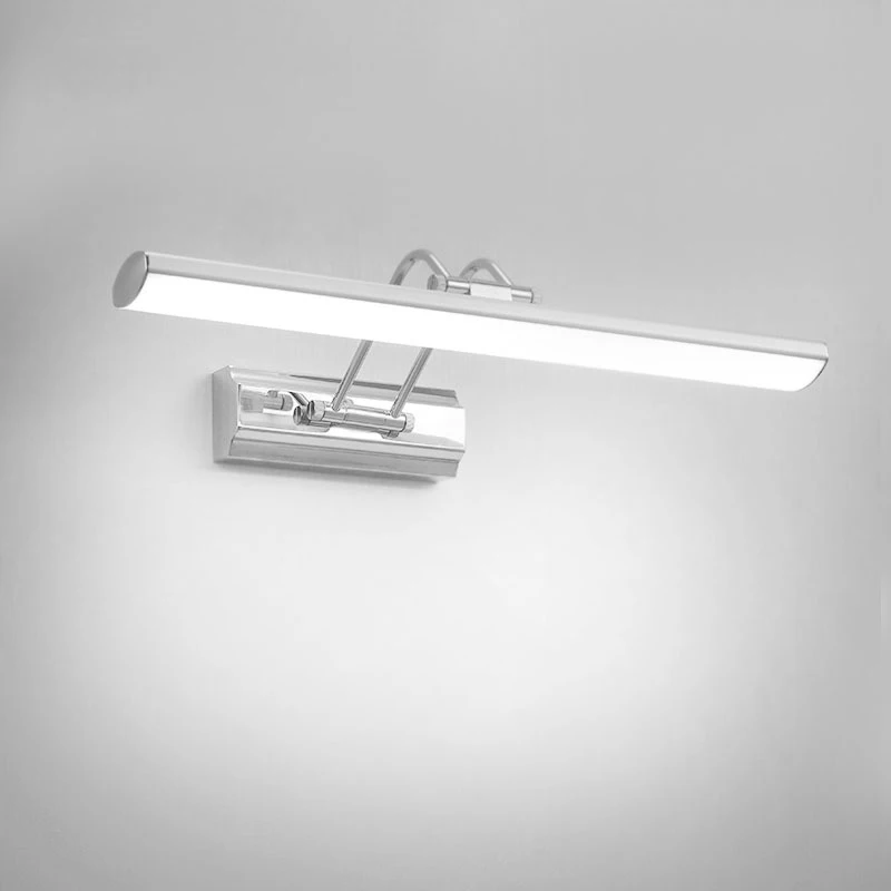 Modern LED Bathroom Wall Lamp with Switch Waterproof 42CM 56CM Cosmetic Mirror Sconce Stainless Steel Home Wall Lights Fixture