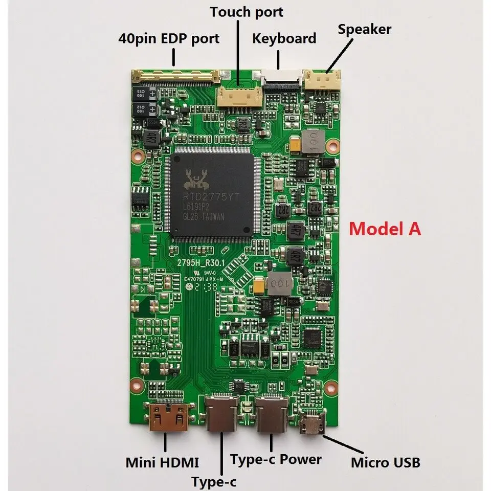 4K LCD type-c MINI HDMI-compatible Micro USB controllor board  for NV173FHM-N44 40PINS 17.3