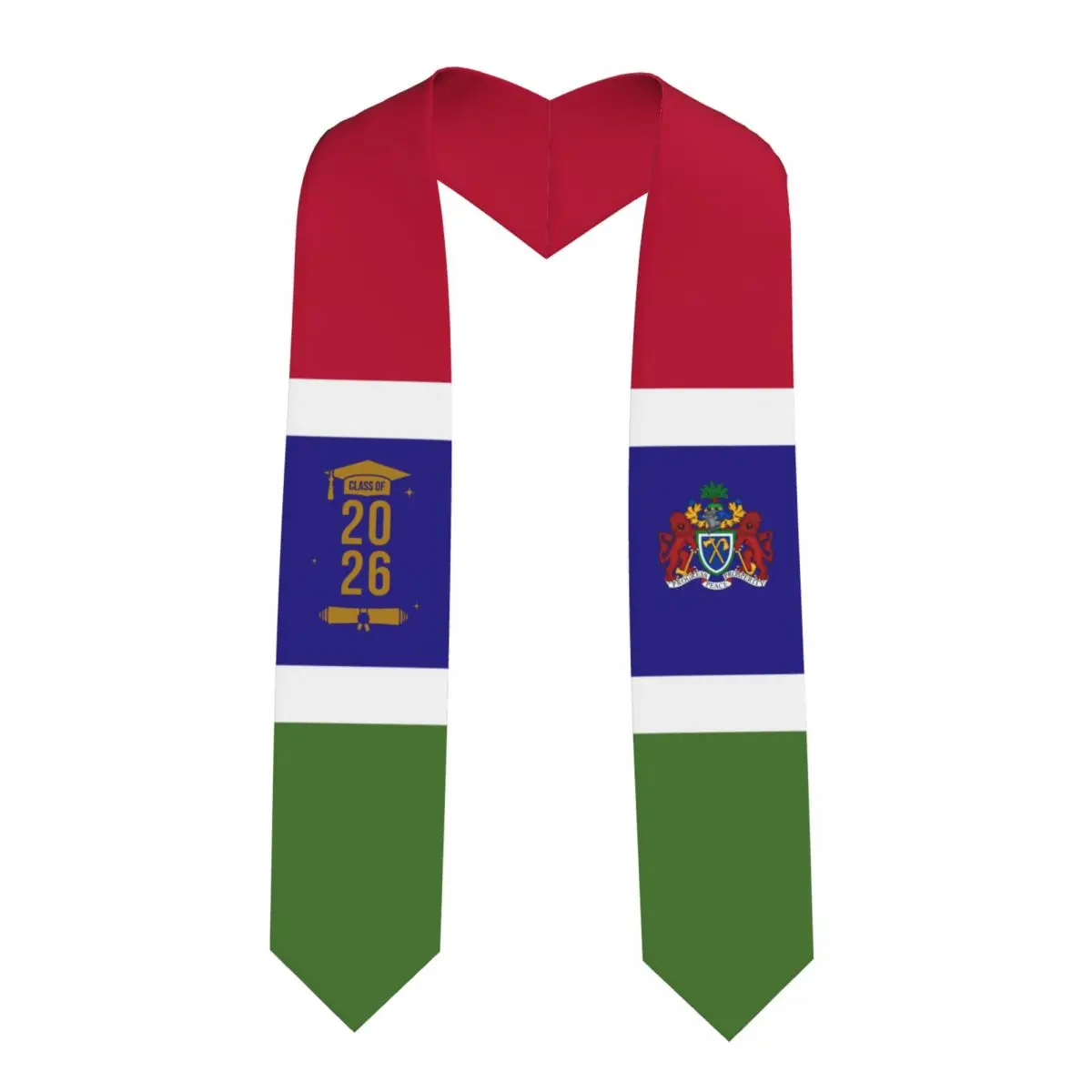 

Выпускная лента-шарф с флагом Гамбии для выпускников 2026 года, для иностранных студентов, 183 см в длину