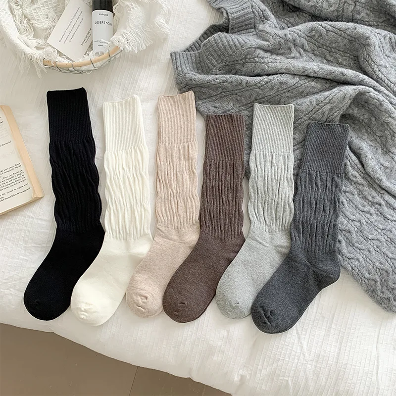 Japanese Jk Style Personality Versatile Twist Socks for Autumn and Winter Outer Wear Slimming Pile Socks Женские Носки