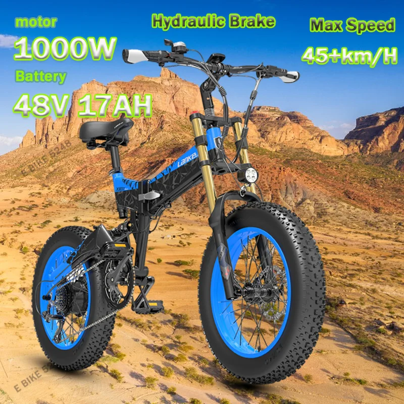 Electric Bike LANKELEISI X3000Plus 1000W 48V 17.5Ah Lithium Battery Full Suspension Electric Bicycle Mountain Off-road E bike