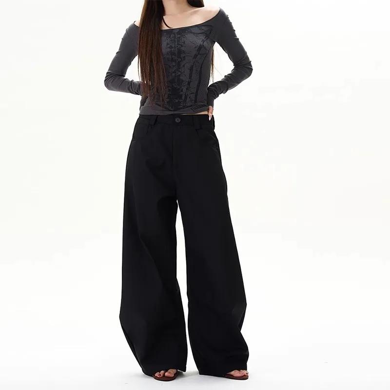 Women Fashion Wide Leg Casual Pants High End Y2k Oversize Trousers Baggy Pants Japanese Style Kpop Street Wear Sweatpants Ladies