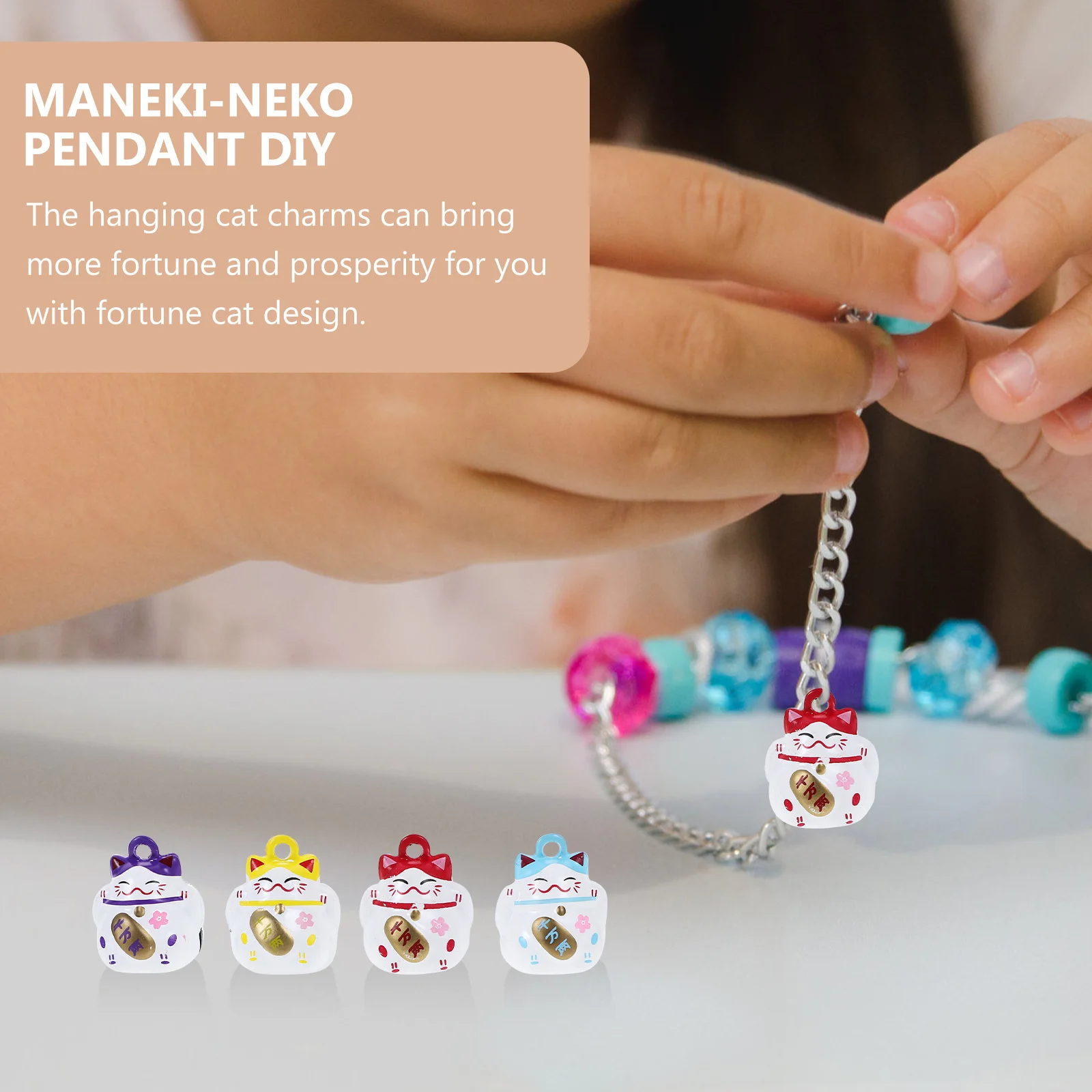 

20Pcs Fortune Cat Charms Hanging Luck Cat Ornaments DIY Jewelry Making Keychain Pendants for Crafts Charms for Crafts